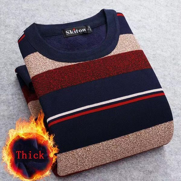 men's sweaters men sweater 2021 autumn winter plus velvet fashion casual striped o-neck pullover pull warm bottoming shirt1, White;black
men's sweaters men sweater 2021 autumn winter plus velvet fashion casual striped o-neck pullover pull warm bottoming shirt1, White;black