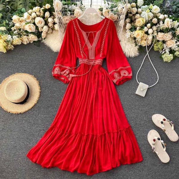 casual dresses vintage embroidery maxi dress women boho long sleeve with tassel v neck loose red robe strandjurk1, Black;gray
casual dresses vintage embroidery maxi dress women boho long sleeve with tassel v neck loose red robe strandjurk1, Black;gray