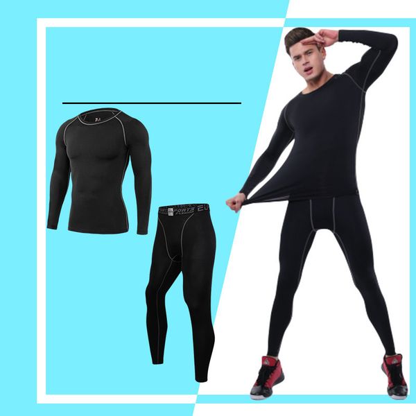 and tights set men's fitness running cycling basketball basecoat quick drying elastic sportswear, Gray
and tights set men's fitness running cycling basketball basecoat quick drying elastic sportswear, Gray