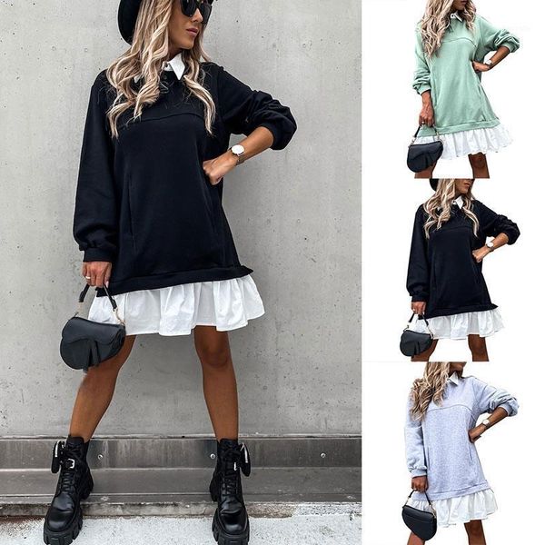 women autumn loose sweatershirt dress winter long sleeve pleated shirt dress collar female casual patchwork hoodies1, Black
women autumn loose sweatershirt dress winter long sleeve pleated shirt dress collar female casual patchwork hoodies1, Black