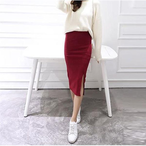 autumn winter bodycon skirt women split skirt mid calf slim pencil skirts for women female knit hip sexy1, Black
autumn winter bodycon skirt women split skirt mid calf slim pencil skirts for women female knit hip sexy1, Black