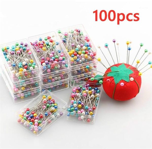 100 pcs wedding dressmaking pins fixed corsage florists hand sewing accessories tools sewing pin round pearl head with box1, Black
100 pcs wedding dressmaking pins fixed corsage florists hand sewing accessories tools sewing pin round pearl head with box1, Black