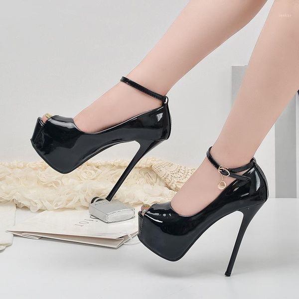 14 cm waterproof platform fish mouth single shoes patent leather shallow mouth womens shoes elegant party dress high heels1, Black
14 cm waterproof platform fish mouth single shoes patent leather shallow mouth womens shoes elegant party dress high heels1, Black