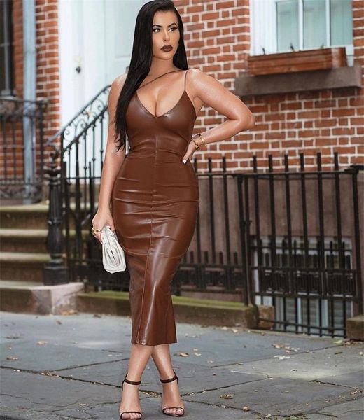 casual dresses pu dress women fashion spaghetti strap bodycon midi elegant celebrity party club ladies vestidos, Black;gray
casual dresses pu dress women fashion spaghetti strap bodycon midi elegant celebrity party club ladies vestidos, Black;gray