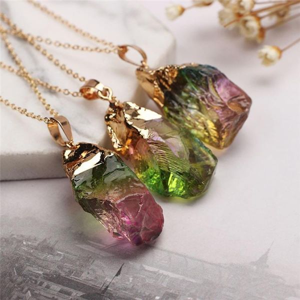 pinksee 1pc fashion candy color natural stone pendant necklace women charm rainbow chakra rock transparent gold chain jewelry, Silver
pinksee 1pc fashion candy color natural stone pendant necklace women charm rainbow chakra rock transparent gold chain jewelry, Silver