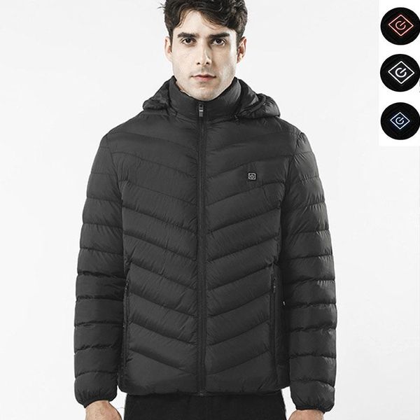 men's down & parkas winter usb electric heating coat outdoor warm cotton jacket with hood smart washable long sleeve, Black
men's down & parkas winter usb electric heating coat outdoor warm cotton jacket with hood smart washable long sleeve, Black