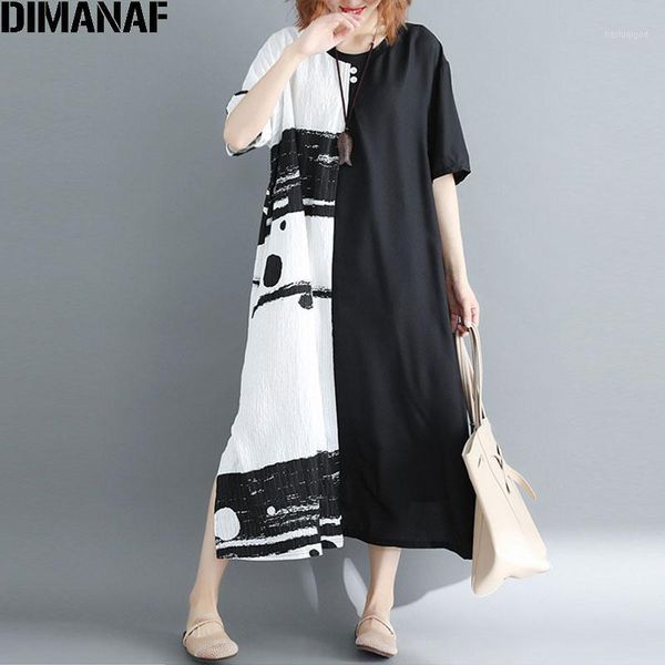 dimanaf summer 2020 women dress plus size patchwork black white linen button female vintage s vestidos oversized long dress1, Black;gray
dimanaf summer 2020 women dress plus size patchwork black white linen button female vintage s vestidos oversized long dress1, Black;gray