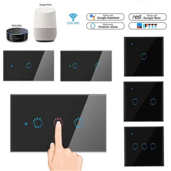 smart home wifi touch wall light 1/2/3 gang switch us&au eu&uk panel for alexa google for android ios
smart home wifi touch wall light 1/2/3 gang switch us&au eu&uk panel for alexa google for android ios
