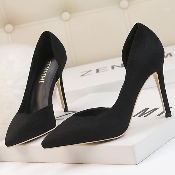 dress shoes high heel suede 10cm pumps fashion simple stiletto shallow mouth pointed side hollow women's shoes1, Black
dress shoes high heel suede 10cm pumps fashion simple stiletto shallow mouth pointed side hollow women's shoes1, Black