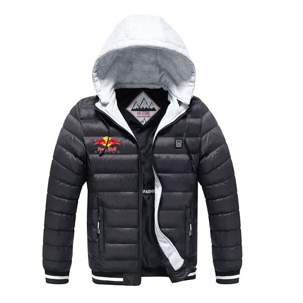 winter new large size men's usb heated hooded drawstring slim warm men's jacket, Black
winter new large size men's usb heated hooded drawstring slim warm men's jacket, Black