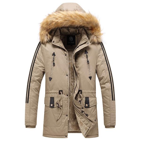 new cotton-padded coat men's coat fur collar fleece thickened and trench winter casual hooded warm cotton-padded, Black
new cotton-padded coat men's coat fur collar fleece thickened and trench winter casual hooded warm cotton-padded, Black