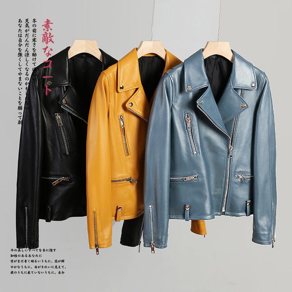 nerazzurri short yellow black blue leather biker jacket women long sleeve zipper plus size autumn faux leather jackets for women 201028
nerazzurri short yellow black blue leather biker jacket women long sleeve zipper plus size autumn faux leather jackets for women 201028