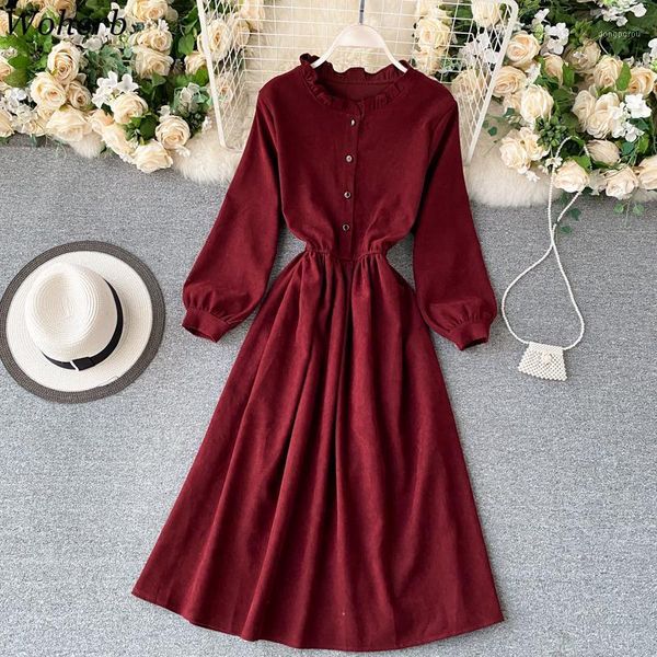 woherb sweet autumn women long sleeve maxi dress 2020 vintage ruffle puff sleeve slim-waist all match casual dresses korean1, Black;gray
woherb sweet autumn women long sleeve maxi dress 2020 vintage ruffle puff sleeve slim-waist all match casual dresses korean1, Black;gray