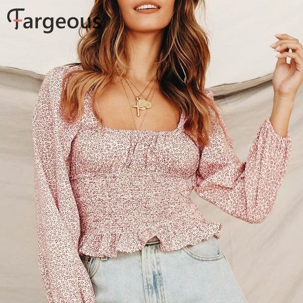 vintage floral print women blouses sleeve elastic peplum summer boho slim blouse shirt square collar ladies y200622, White
vintage floral print women blouses sleeve elastic peplum summer boho slim blouse shirt square collar ladies y200622, White