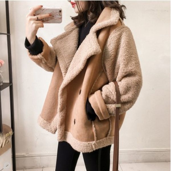 women's coats 2021 new lapel woolen jacket coat vintage long sleeve side pockets outerwear chic manteau femme, Black
women's coats 2021 new lapel woolen jacket coat vintage long sleeve side pockets outerwear chic manteau femme, Black