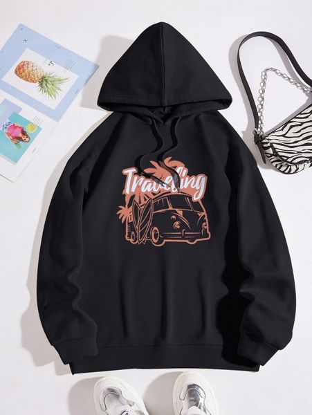 car and letter graphic drawstring drop shoulder thermal lined hoodie e23z#, White;black
car and letter graphic drawstring drop shoulder thermal lined hoodie e23z#, White;black