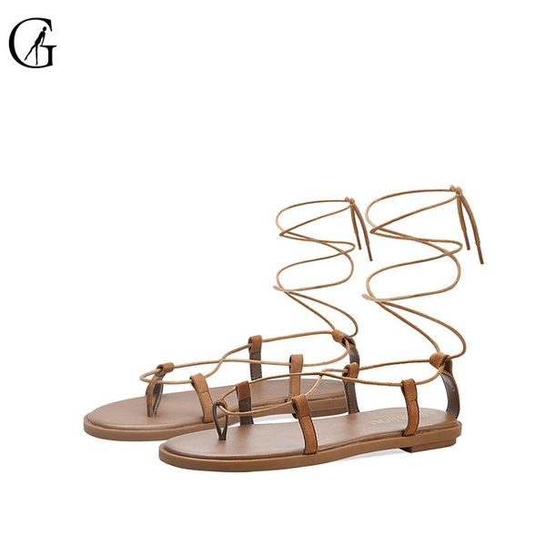 goxeou women's sandals flock black brown roman ancient greek gladiator strap cord beach flats party office lady shose size 32-46
goxeou women's sandals flock black brown roman ancient greek gladiator strap cord beach flats party office lady shose size 32-46