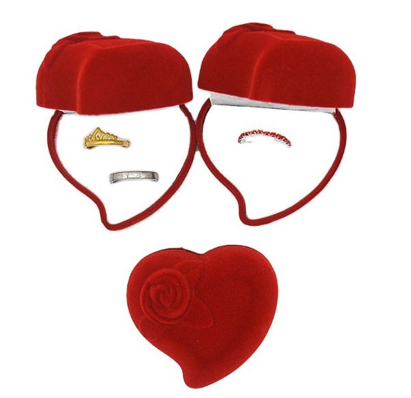 heart shaped ring box wedding red flocking cloth jewelry packing box peach heart rose single and double ring boxes
heart shaped ring box wedding red flocking cloth jewelry packing box peach heart rose single and double ring boxes