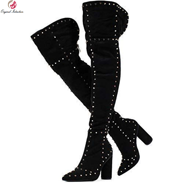 boots thigh high women square heel over the knee long female winter shoes woman leopard suede heels plus size 47, Black
boots thigh high women square heel over the knee long female winter shoes woman leopard suede heels plus size 47, Black