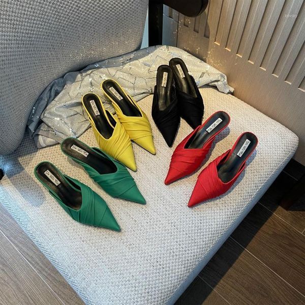 monmoira kitten heel pleated women mules pointed toe high heels women pumps slip on elegant ladies shoes1, Black
monmoira kitten heel pleated women mules pointed toe high heels women pumps slip on elegant ladies shoes1, Black
