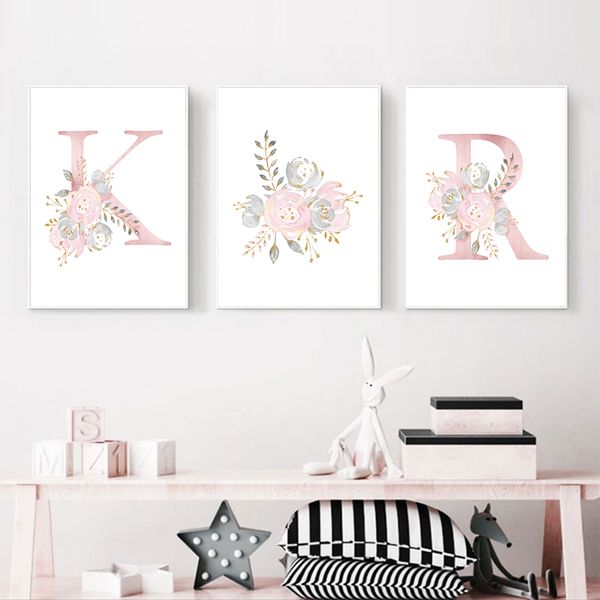 posters personalized girl's name custom poster nursery prints pink flower wall art canvas painting pictures baby room decor q1218
posters personalized girl's name custom poster nursery prints pink flower wall art canvas painting pictures baby room decor q1218