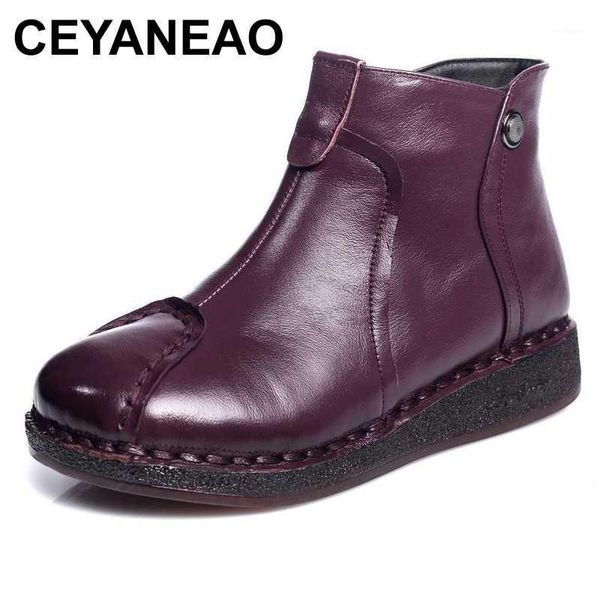 ceyaneao autumn genuine leather woman winter boots shoes women plush handmade slip-on ankle boots for women flat heel zip1, Black
ceyaneao autumn genuine leather woman winter boots shoes women plush handmade slip-on ankle boots for women flat heel zip1, Black