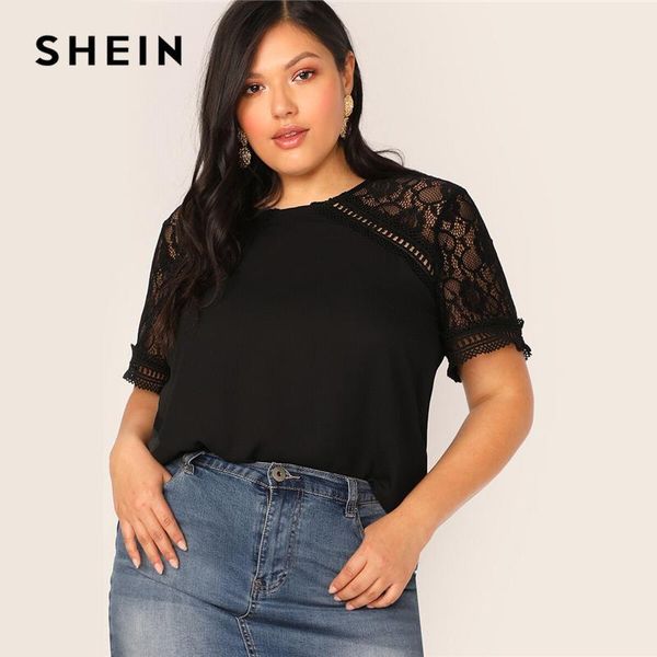 shein plus size black lace insert raglan sleeve blouse women keyhole back summer elegant solid o neck sheer plus blouses1, White
shein plus size black lace insert raglan sleeve blouse women keyhole back summer elegant solid o neck sheer plus blouses1, White