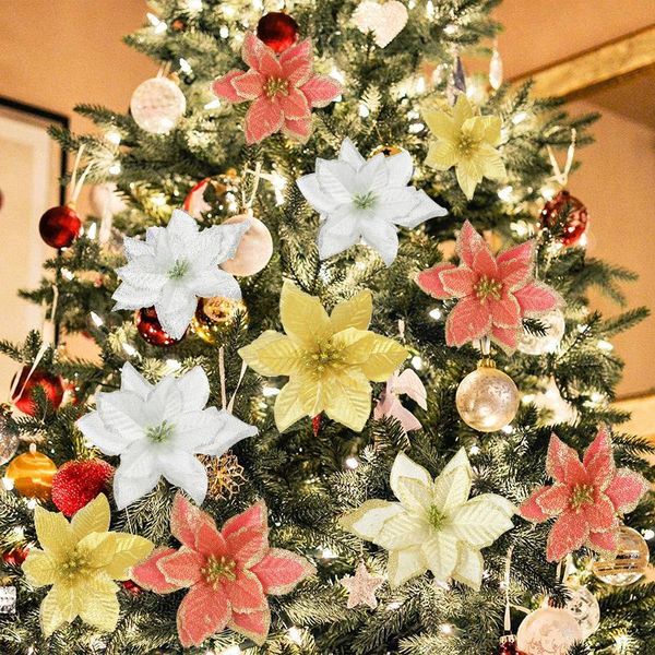 decorative flowers & wreaths 5pcs glitter christmas flower tree hanging decor artificial for year xmas party ornament wreath
decorative flowers & wreaths 5pcs glitter christmas flower tree hanging decor artificial for year xmas party ornament wreath