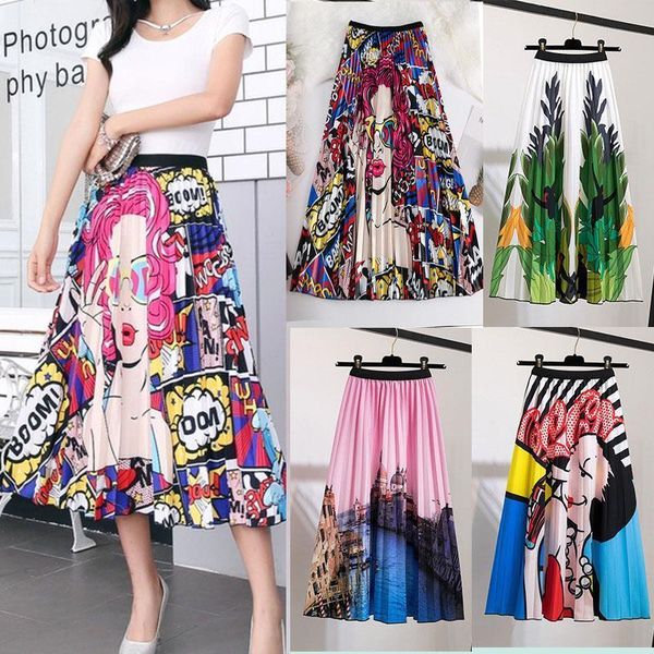 female young women cartoon print pleated skirt mouse girl summer spring long skirt women for girls, Black
female young women cartoon print pleated skirt mouse girl summer spring long skirt women for girls, Black