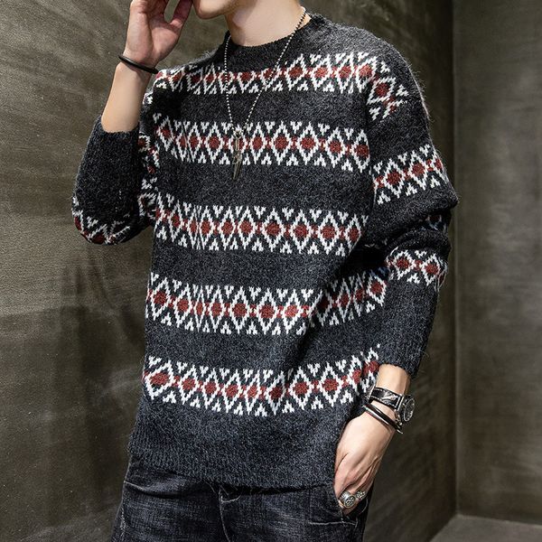 2021 new autumn winter knit pullover men graphic jumper o-neck male sweater slim fashion wool q2bh, White;black
2021 new autumn winter knit pullover men graphic jumper o-neck male sweater slim fashion wool q2bh, White;black