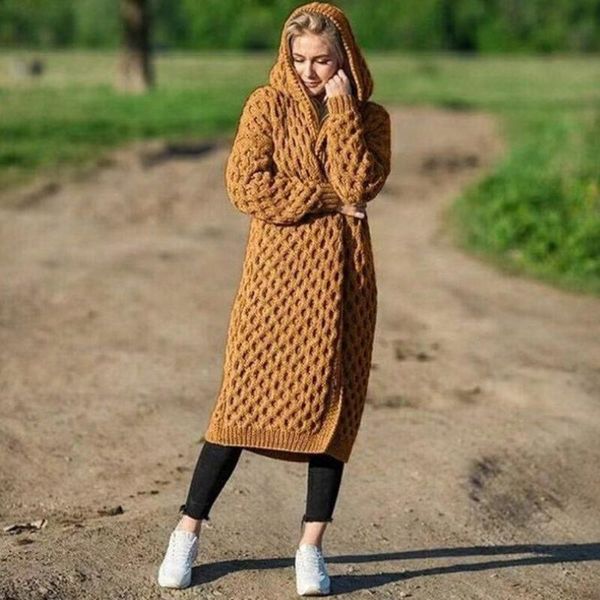 осень зима теплый длинный пальто сплошной цвет мода женщины с капюшоном вязаные пальто с полным рукавом кардиган негабаритные дамы, Black;brown
осень зима теплый длинный пальто сплошной цвет мода женщины с капюшоном вязаные пальто с полным рукавом кардиган негабаритные дамы, Black;brown