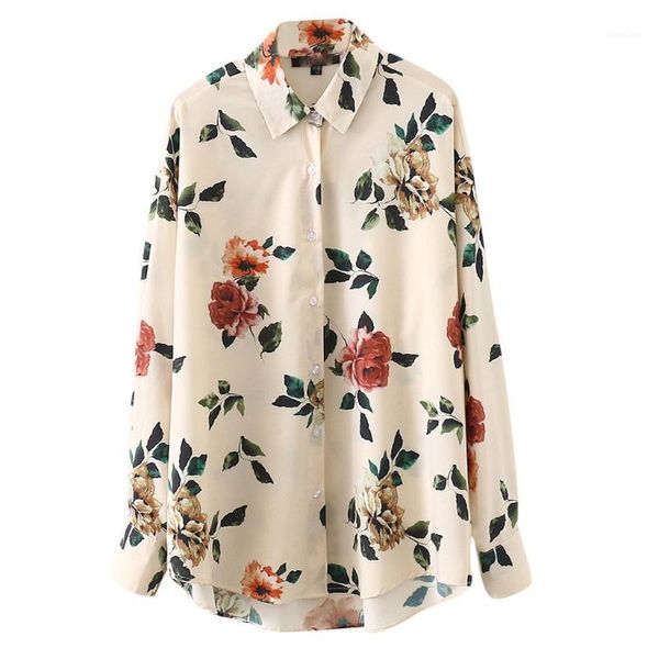 women's blouses & shirts jaycosin blouse women floral print chiffon fitness long sleeve loose tee casual lapel retro temperament 1, White
women's blouses & shirts jaycosin blouse women floral print chiffon fitness long sleeve loose tee casual lapel retro temperament 1, White