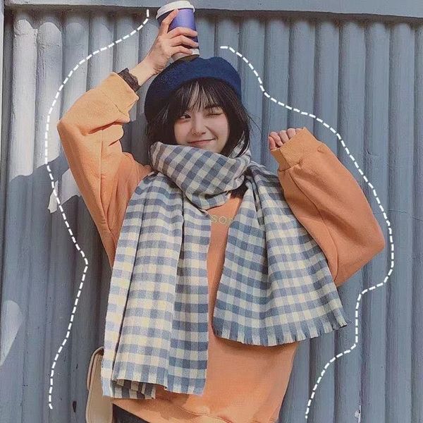 new couple scarf women autumn winter korean version of long student plaid shawl warm versatile lovely thick neck scarf, Blue;gray
new couple scarf women autumn winter korean version of long student plaid shawl warm versatile lovely thick neck scarf, Blue;gray