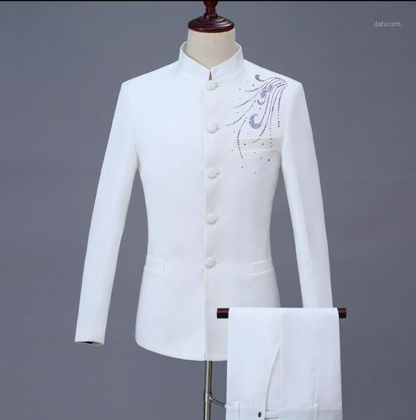 singer star style dance stage white clothing for men groom suit set with pants 2020 mens wedding suits paste drill formal dress1, White;black
singer star style dance stage white clothing for men groom suit set with pants 2020 mens wedding suits paste drill formal dress1, White;black