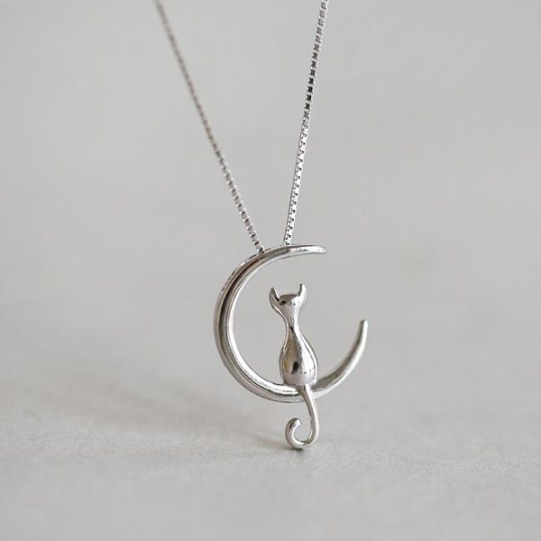 npkds trendy ladies cute cat moon pendant necklace elegant vintage silver color kitten animal choker necklaces for women
npkds trendy ladies cute cat moon pendant necklace elegant vintage silver color kitten animal choker necklaces for women