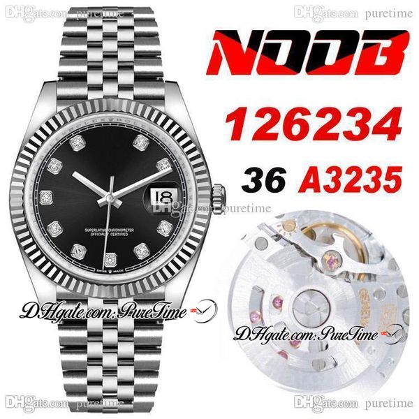 2021 n 36 126234 date a3235 automatic womens mens watch black dial diamonds markers edition ss bracelet new puretime b02, Slivery;brown
2021 n 36 126234 date a3235 automatic womens mens watch black dial diamonds markers edition ss bracelet new puretime b02, Slivery;brown