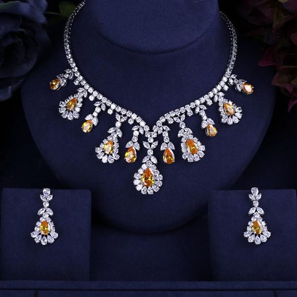 janekelly brilliant crystal zircon earrings and necklace sets bridal jewelry set wedding dress accessaries, Silver
janekelly brilliant crystal zircon earrings and necklace sets bridal jewelry set wedding dress accessaries, Silver