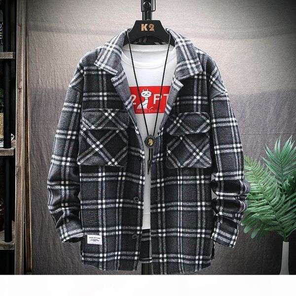 2019 autumn winter long sleeve shirt men flannel woolen thick plaid plus size streetwear casual vintage cotton warm pocket shirt, White;black
2019 autumn winter long sleeve shirt men flannel woolen thick plaid plus size streetwear casual vintage cotton warm pocket shirt, White;black
