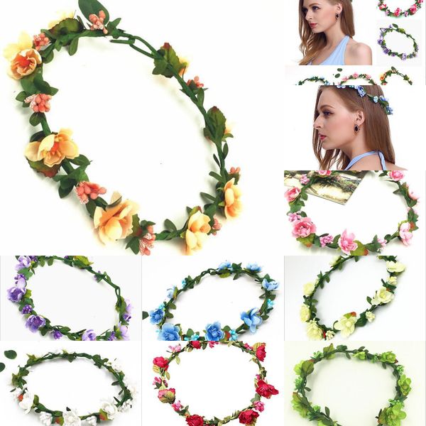 women flower headbands bohemian artificial floral crowns hairbands fashion headwear for girls hair accessories beach wed or1j0
