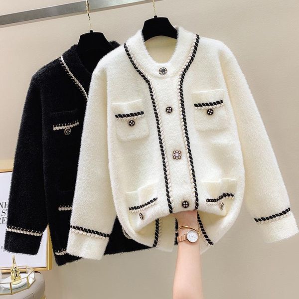 women's knits & tees 2021 winter sweater fashion lady faux trendy bottom ins classic black white women cardigans
women's knits & tees 2021 winter sweater fashion lady faux trendy bottom ins classic black white women cardigans