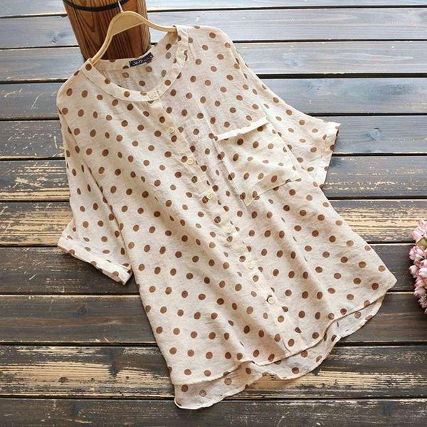 2020 summer polka dot blouse women printed tunic zanzea casual short sleeve buttons shirt blusas loose chemise plus size1, White
2020 summer polka dot blouse women printed tunic zanzea casual short sleeve buttons shirt blusas loose chemise plus size1, White