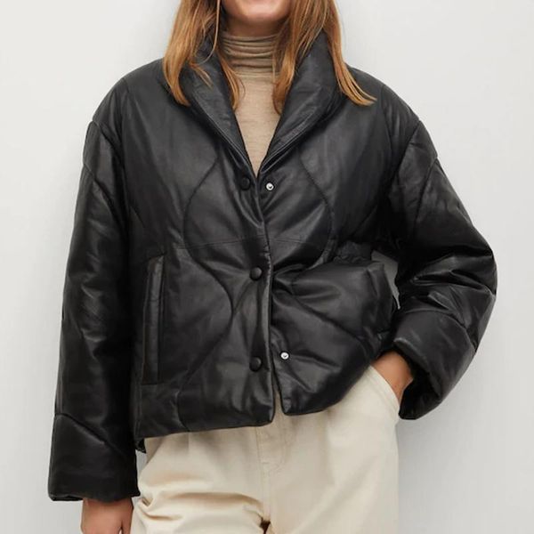women's down & parkas elina fashion single breasted women elegant black pu leather coats simple pockets short cotton jackets ladies
women's down & parkas elina fashion single breasted women elegant black pu leather coats simple pockets short cotton jackets ladies