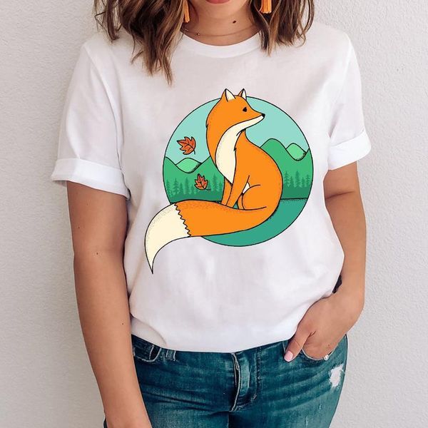 women graphic short sleeve cute fox trend cartoon mom animal clothes lady tees print clothing female tshirt t-shirt, White
women graphic short sleeve cute fox trend cartoon mom animal clothes lady tees print clothing female tshirt t-shirt, White