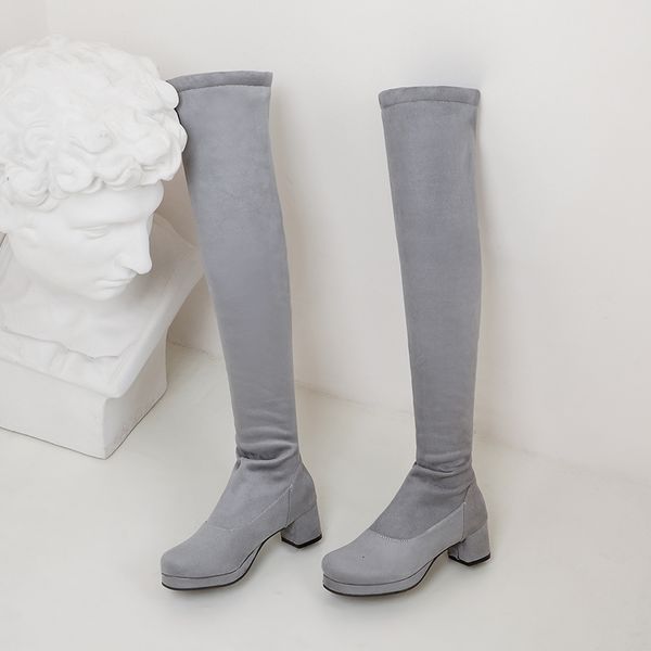 2021 new women's thick toe solid on knee winter boots keep warm ladies shoes grey jgwc, Black
2021 new women's thick toe solid on knee winter boots keep warm ladies shoes grey jgwc, Black