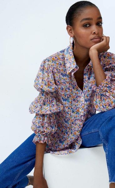 2021 summer new long sleeve floral print zaraing women 2021 sheining vadiming zanzeaing zafuler women female blouse shirt c2202, White
2021 summer new long sleeve floral print zaraing women 2021 sheining vadiming zanzeaing zafuler women female blouse shirt c2202, White