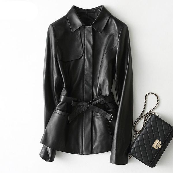 genuine leather coat women spring autumn sheepskin leather jacket female soft touch with belt npi 90313a1, Black
genuine leather coat women spring autumn sheepskin leather jacket female soft touch with belt npi 90313a1, Black