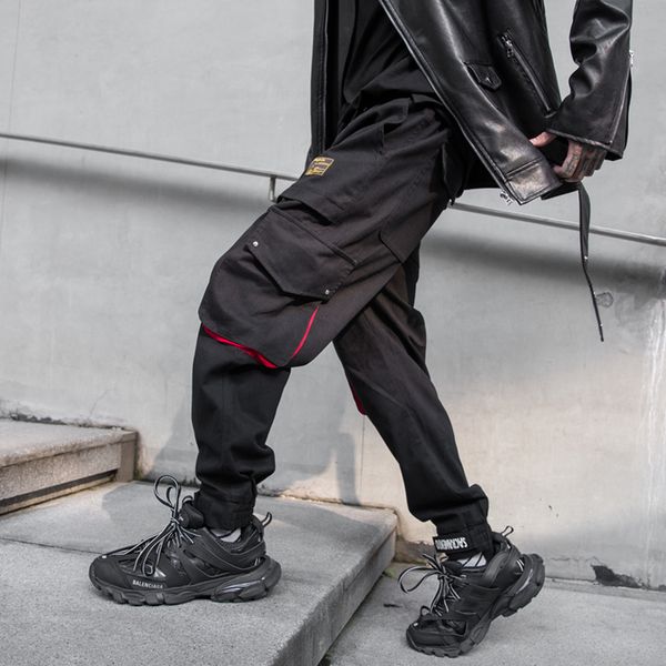 nieuwe zijzakken donker hip hop mannen kleur patchwork cargo ripped joggingbroek joggers broek mode volledige lengte potlood broek, Black
nieuwe zijzakken donker hip hop mannen kleur patchwork cargo ripped joggingbroek joggers broek mode volledige lengte potlood broek, Black