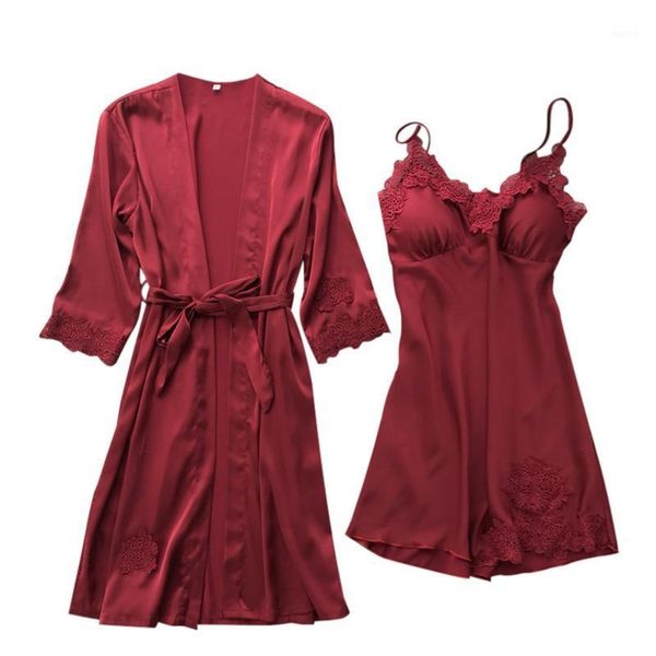 women clothes healthy women robe gown sets long sleeve ladies lounge pijama nightwear bathrobe night dress +chest pads 20201, Black;red
women clothes healthy women robe gown sets long sleeve ladies lounge pijama nightwear bathrobe night dress +chest pads 20201, Black;red