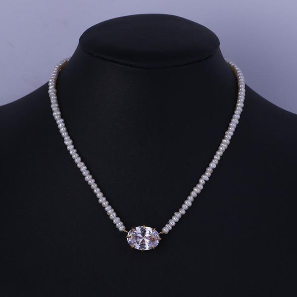 women crystal pendant necklace trendy natural pearl beads chain necklace with crystal pendant bridal statement gift jewelry, Silver 
women crystal pendant necklace trendy natural pearl beads chain necklace with crystal pendant bridal statement gift jewelry, Silver