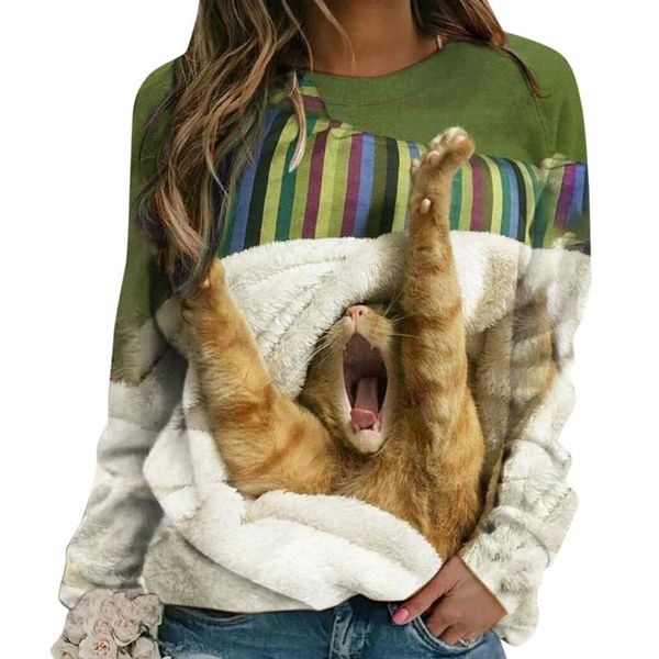 women's hoodies & sweatshirts mouse and cat printed sweatshirt soft comfortable long sleeve round neck loose type for women winter, Black
women's hoodies & sweatshirts mouse and cat printed sweatshirt soft comfortable long sleeve round neck loose type for women winter, Black